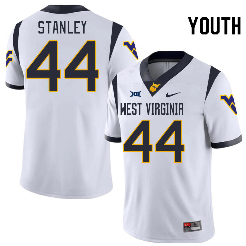 Youth #44 Casey Stanley West Virginia Mountaineers College 2024 New Uniforms Football Jerseys Stitch